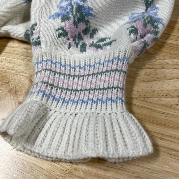 LOVESHACKFANCY Boscom Cardigan Floral Jacquard Knit Sweater Size XL 0071 - Picture 13 of 13